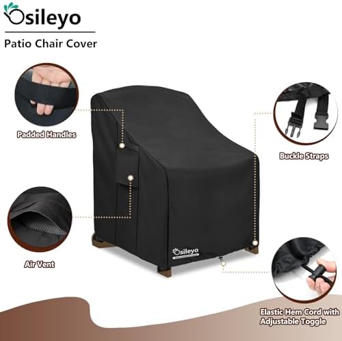 Patio Chair Cover 32W x 35D x 36H inches, Waterproof Heavy Duty Outdoor - Image 3