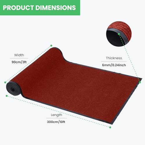 Commercial Runner Rug, 3 x 10 FT Entrance Floor Mat Area Rugs Hallway Carpet - Image 3