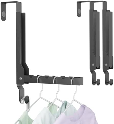2 Pack Over The Door Hanger Folding Clothes Drying Rack, Folding Hanging Coat by BAKON