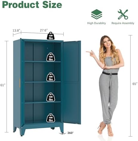 Bevivog 61" Farmhouse Metal Storage Cabinet - Image 2