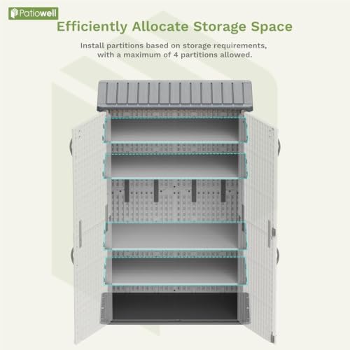 Patiowell Shelf of 26/50 Cu Ft Outdoor Storage Cabinet, 2 Shelves - Image 5