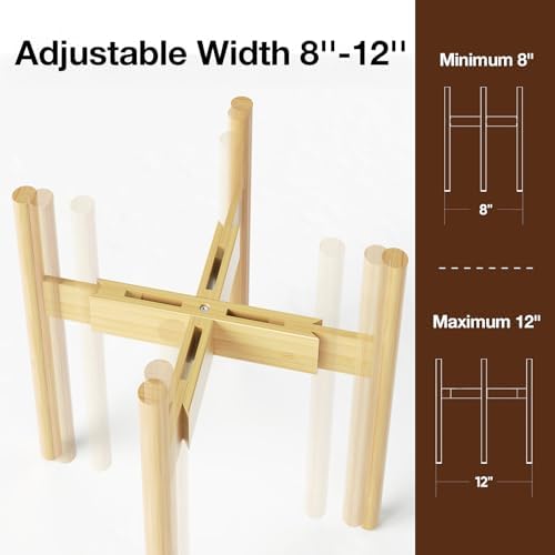 MUDEELA Plant Stand for Indoor, Bamboo Material, 14.5 Inch Tall - Image 2
