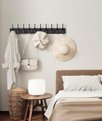 Optish 1 Pack Wooden Black Coat Rack Wall Mount, 16.1" Rustic Coat Hanger Hooks - Image 7