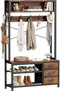 Hall Tree with Bench & 3 Drawers Storage 31.5" Coat Rack Entryway Organizer by Lulive
