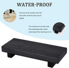 Wood Bathroom Tray Farmhouse Decor Kitchen Soap Holder, 8.7" x 3.6" Black - Image 3