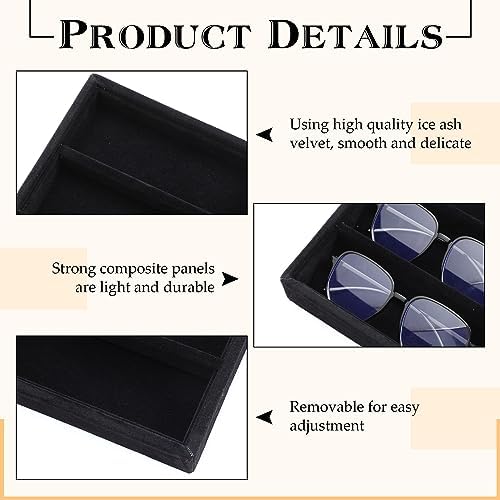 Batiyeer 2pcs Sunglasses Organizer Storage Tray Black 2 Pcs - Image 3