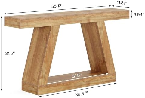 Tribesigns Farmhouse Console Table, 55-Inch Rustic Sofa Table - Image 2