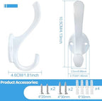 8 Pack Coat Hooks Wall Mount Heavy Duty Utility Retro Double Hooks - Image 3