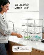 Vtopmart 10 Pack Small Clear Stackable Storage Drawers - Image 5