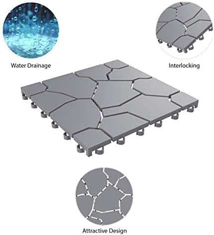 Pure Garden 12-Pack Polypropylene Interlocking Patio Deck Tiles - Image 6