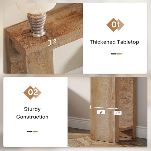 Tribesigns 70.9-Inch Console Table, Farmhouse Sofa Table Behind Couch, Narrow - Image 5