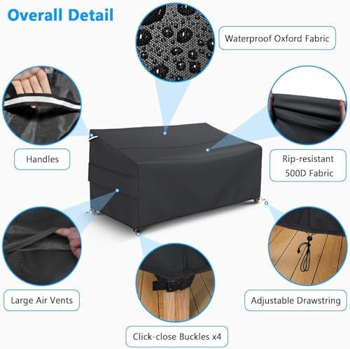 Gasadar 3-Seater Outdoor Sofa Cover Waterproof - Image 5