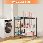Broom and Mop Holder, MUNNAR Broom Closet Storage Cabinet - Image 2