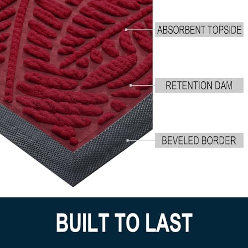 Colorxy Half Circle Waterproof Door Mat, Sturdy Rubber Doormat - Image 3