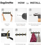 Coat Rack Wall Mount – Black and Gold Hook Rail - Image 7
