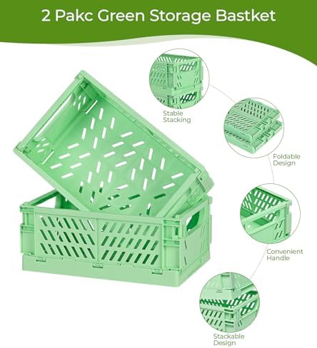 HUUSMOT 4-Pack Collapsible Plastic Storage Baskets, 9.8"x6.5"x3.8" - Image 2
