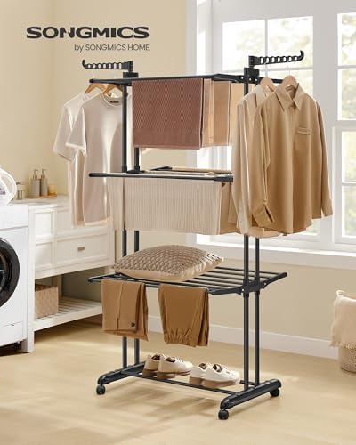 SONGMICS 4-Tier Clothes Drying Rack, 66.6-Inch Tall - Image 2