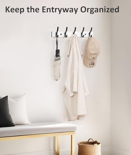 Optish Coat Rack Wall Mount, 16.5 Inches Wood Coat Hooks Wall Mount, Wall Coat - Image 4
