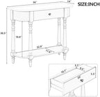 Small Curved Console Table 36-Inch Retro Farmhouse Entryway Sofa Table - Image 2