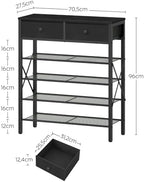 YATINEY 5 Tier Shoe Rack, Large Capacity Shoe Storage Organizer, Metal Shoe - Image 3