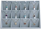 Premium Quality Grey Velvet Stackable Organizer Tray Pendant Necklace Jewelry - Image 3