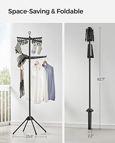 SONGMICS Clothes Drying Rack, 72.8-Inch Drying Rack, 3 Rotatable Arms - Image 3