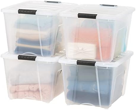 IRIS USA 54 Qt Stackable Plastic Storage Bins by IRISUSA