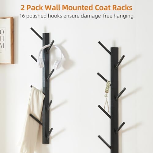 TIOPGHAD 2-Pack Vertical Wall Mount Coat Rack - Image 4