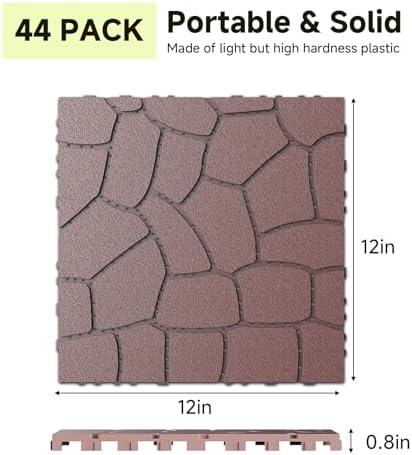 Rovibek 44 PCS Interlocking Deck Tiles, All Weather Patio Tiles - Image 2