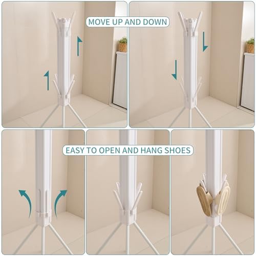 JOOM 4 Legs Clothes Drying Rack, Garment Rack Portable and Foldable Space - Image 5