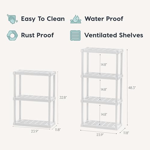 IRIS USA Plastic Storage Shelves |Made in USA| 48"H x 24"W x 12"D - Image 2