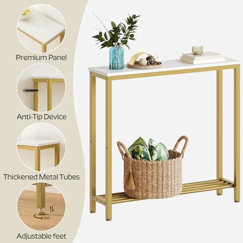 YATINEY Narrow Console Table, 2-Tier Small Sofa Table, 29.5" Thin Entryway - Image 5