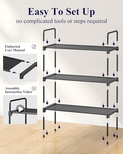 Kitsure Shoe Rack for Closet, Shoe Storage, 27.6" Wide - Image 6