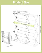 APEXCHASER 3-Tier Foldable Clothes Drying Rack, 37.6" H - Image 2