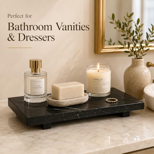 Black Marble Large Pedestal Tray - Image 7