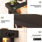 Unikito 39" Entry Table with Sensor Light & AC Outlets with USB-C Ports - Image 4