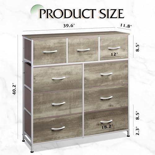 WLIVE Tall Dresser for Bedroom, 9 Drawer Chest of Drawers - Image 3