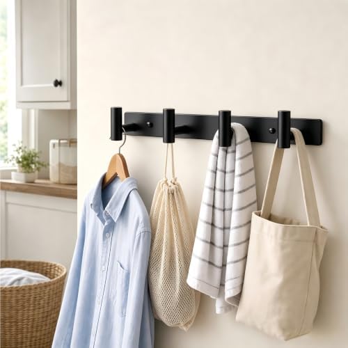 Wall Mounted Coat Rack-4 Hooks, Heavy Duty Stainless Steel Wall Hooks - Image 3