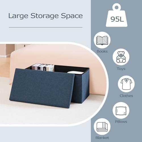 PINPLUS Folding Storage Ottoman Bench - Image 5