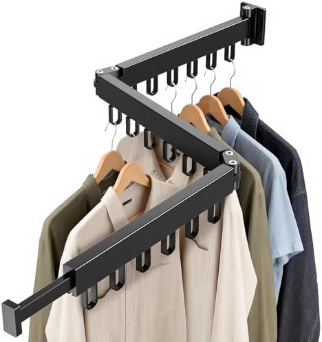 Wall Mounted Clothes Drying Rack, Space-Saving Foldable Clothes Drying Rack by Ajvvf