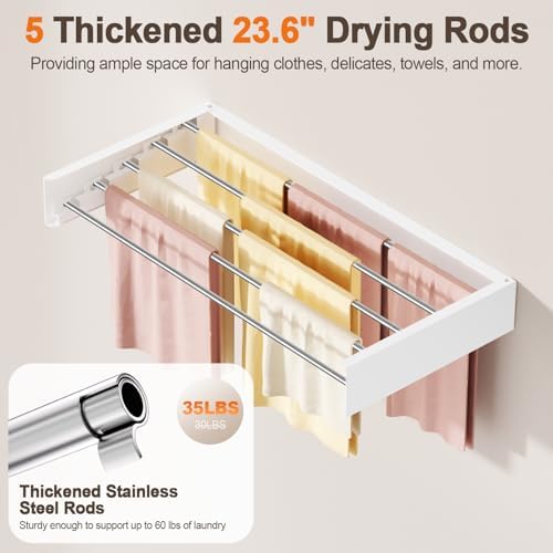 Wall Mounted Clothes Drying Rack Folding Indoor, Foldable Laundry Drying Rack - Image 4