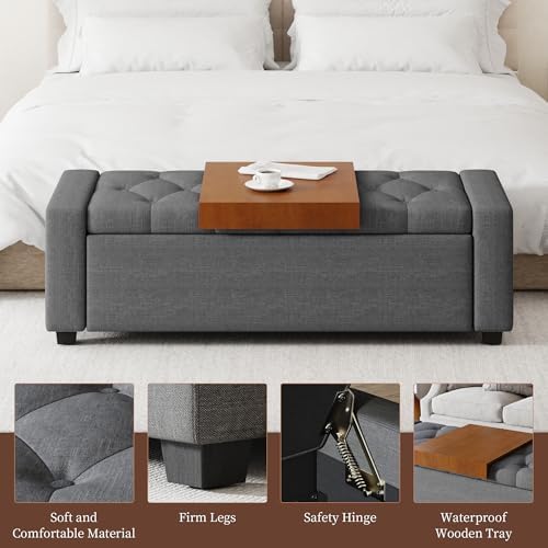 Upholstered Ottoman with Storage Bench - Image 5