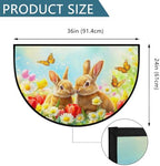 cfpolar Spring Easter Bunny Flower Half Round Door Mat Indoor Entrance Half - Image 3