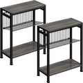End Table Set of 2 for Small Space, 3-Tier Narrow Side Table by HOME