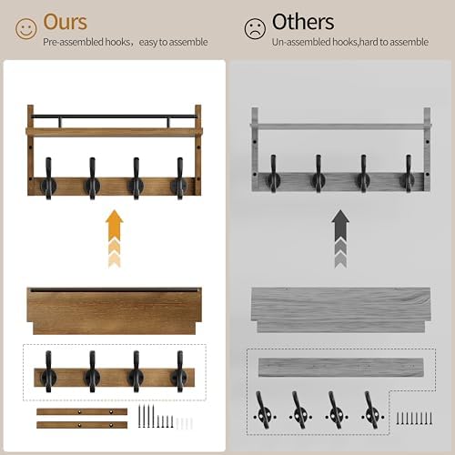 29 inch Coat Rack Wall Mount - Image 3