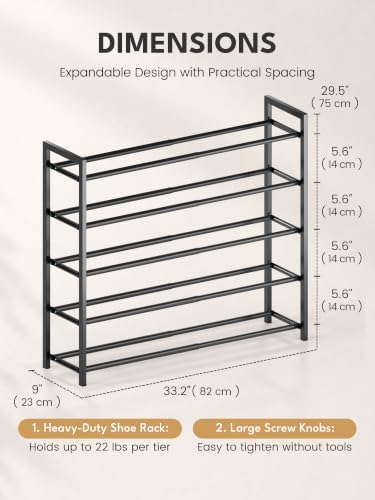Bumusty 5 Tier Expandable Shoe Rack - Image 3