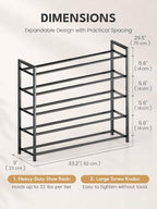 Bumusty 5 Tier Expandable Shoe Rack - Image 3