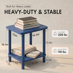 PASAMIC Outdoor Side Table, 2-Tier Square Patio Table - Image 2