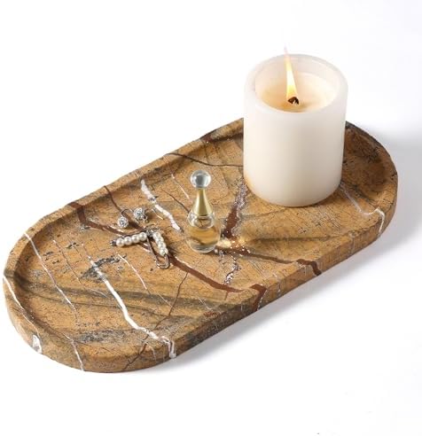 Koville Indian Natural Marble Decorative Tray, Catchall by Koville
