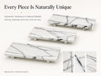 White Marble Pedestal Tray, 13.8-Inch Organizer - Image 3